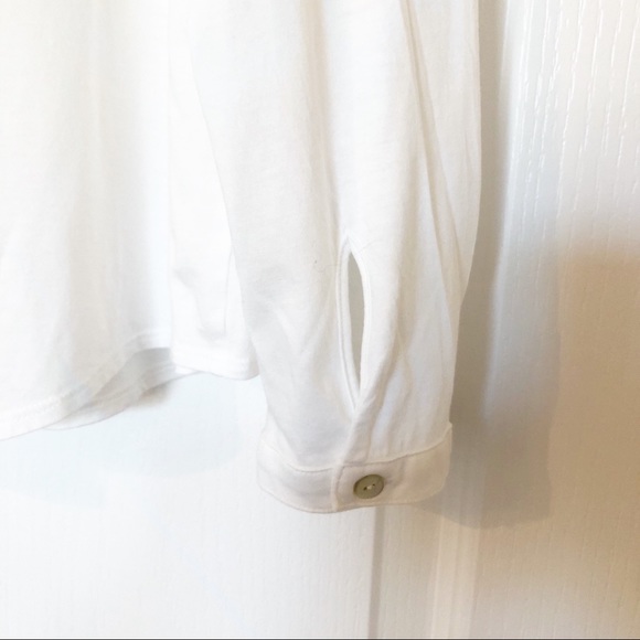 Eileen Fisher White Button 100% Organic Cotton - Picture 3 of 7